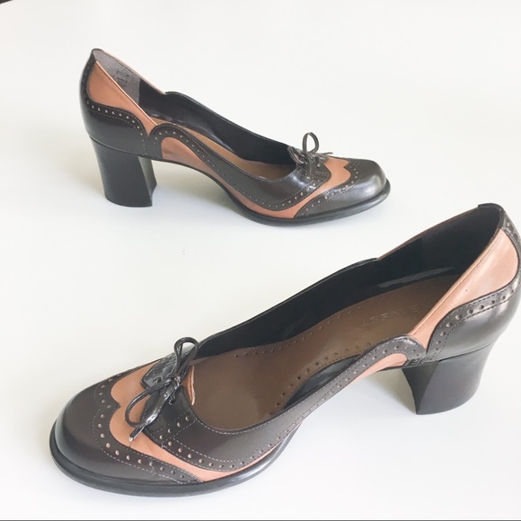 Nine West Shoes - Nine West Oxford Loafer Heel Brown Leather Heel